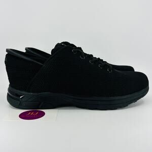 Zeba Men's Hands Free Slip On Comfort Walking Sneakers Jet Black Size 9.5W Wide